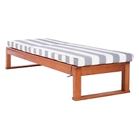 Gray Striped Eucalyptus Wood Sun Lounger