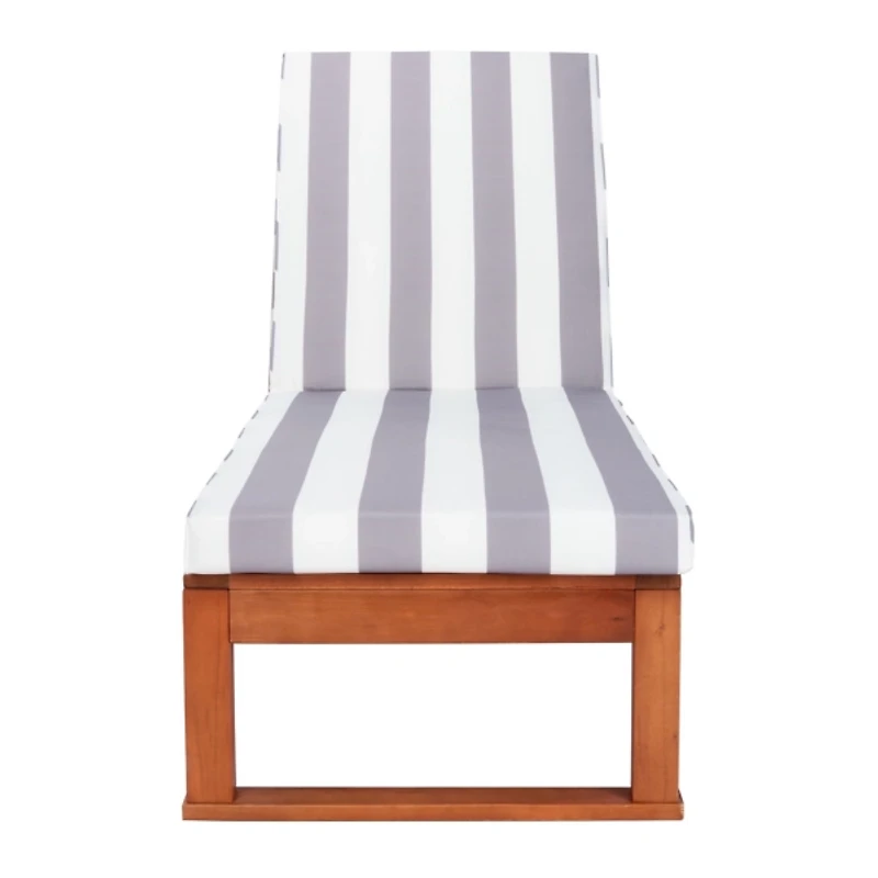 Gray Striped Eucalyptus Wood Sun Lounger