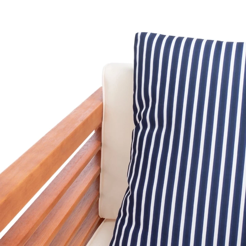 Natural Wood & Navy Striped 4-pc. Outdoor Set
