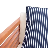 Natural Wood & Navy Striped 4-pc. Outdoor Set