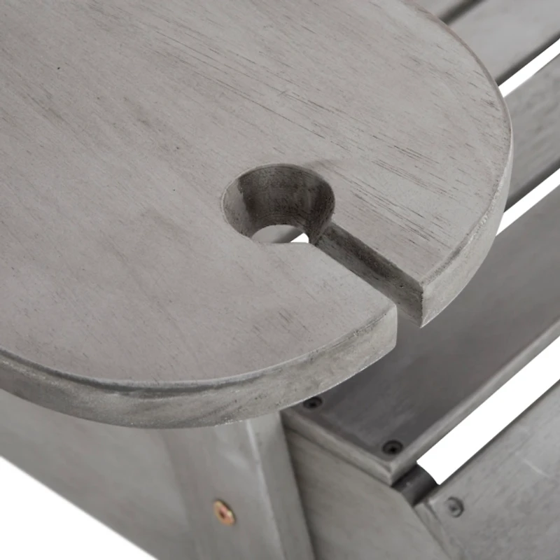 Leta Gray Wood Adirondack Chairs, Set of 2