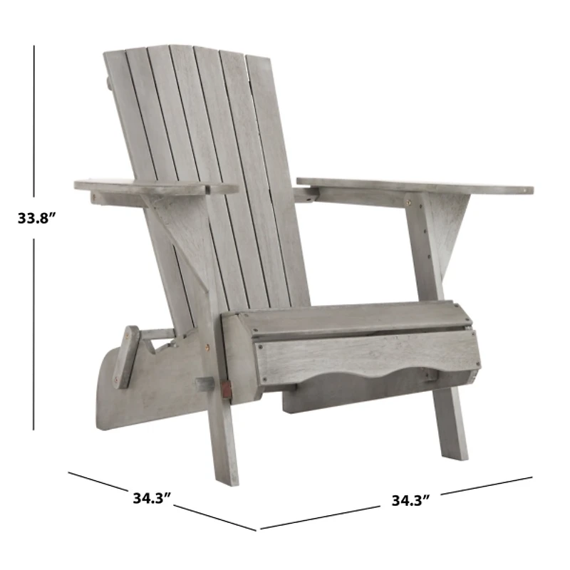 Leta Gray Wood Adirondack Chairs, Set of 2