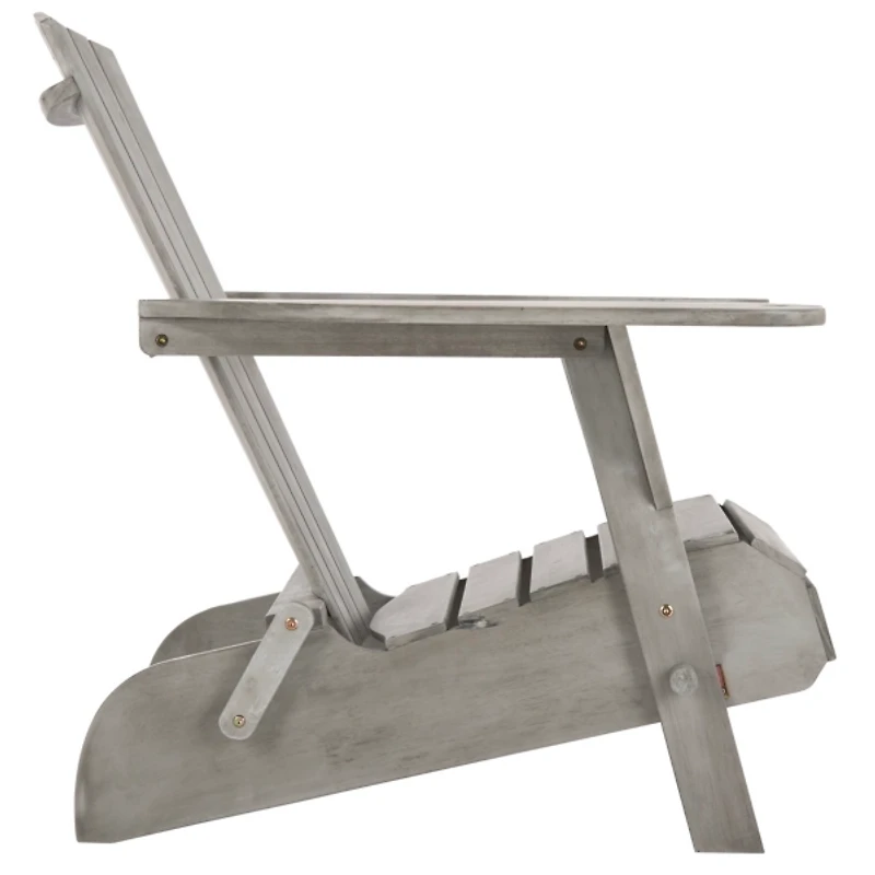 Leta Gray Wood Adirondack Chairs, Set of 2