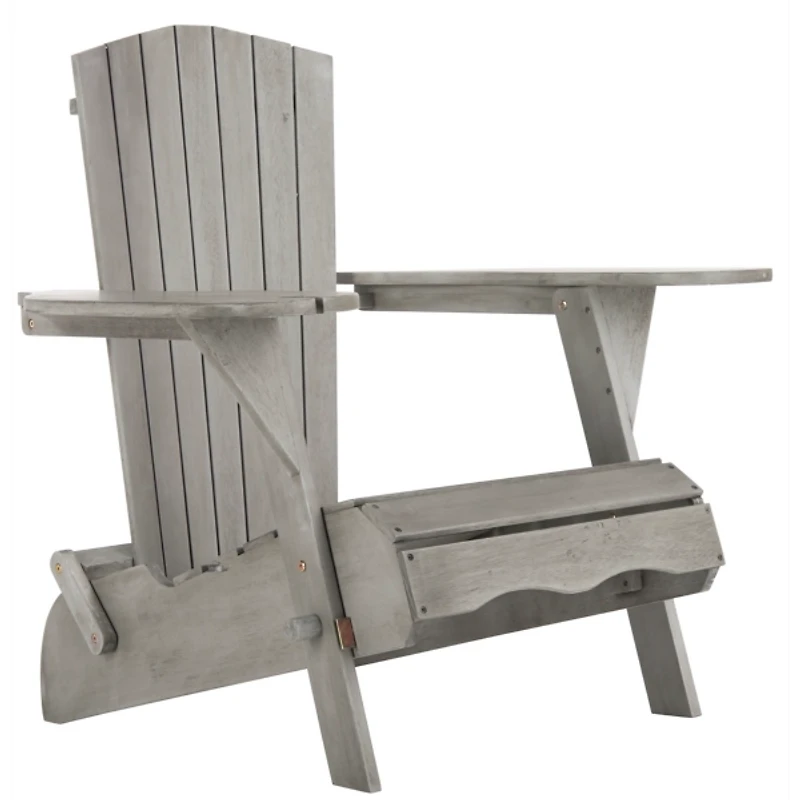 Leta Gray Wood Adirondack Chairs, Set of 2