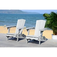 Leta Gray Wood Adirondack Chairs, Set of 2