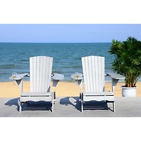 Leta Gray Wood Adirondack Chairs, Set of 2