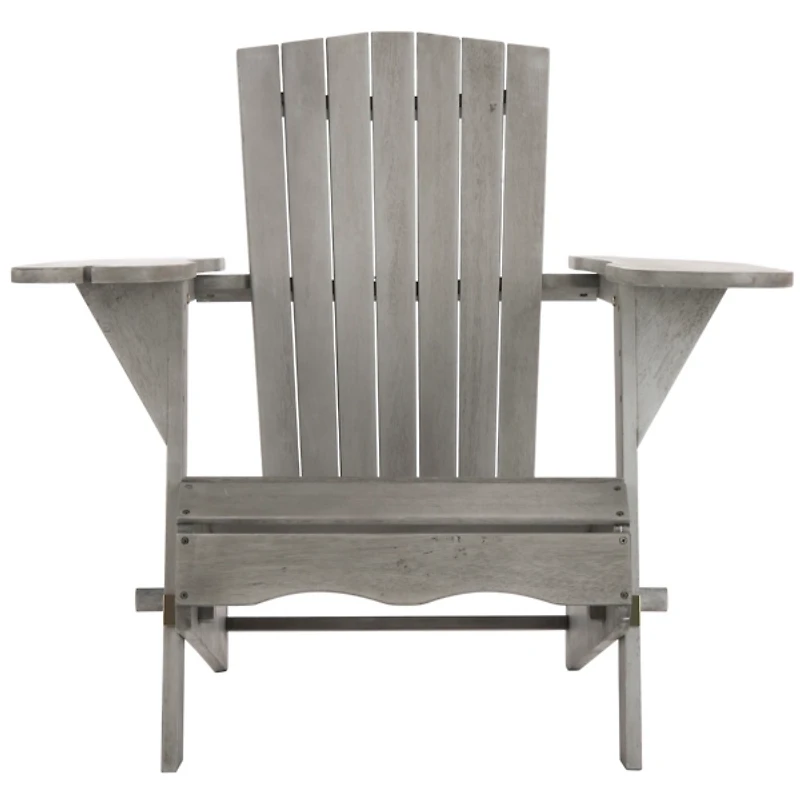 Leta Gray Wood Adirondack Chairs, Set of 2