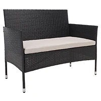 Alma Black Wicker 4-pc. Outdoor Living Set