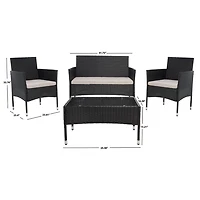 Alma Black Wicker 4-pc. Outdoor Living Set