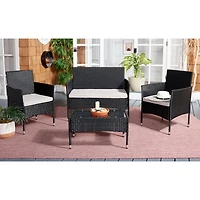Alma Black Wicker 4-pc. Outdoor Living Set