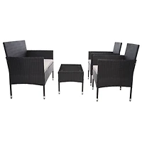 Alma Black Wicker 4-pc. Outdoor Living Set