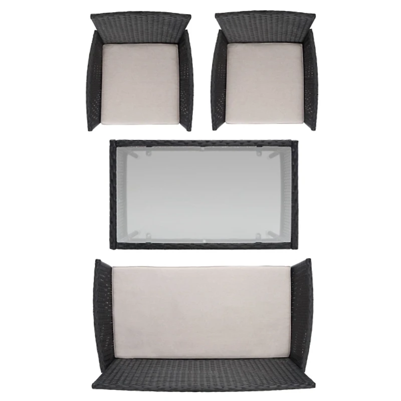 Alma Black Wicker 4-pc. Outdoor Living Set