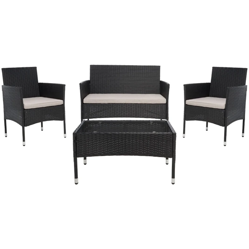 Alma Black Wicker 4-pc. Outdoor Living Set