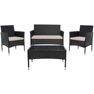 Alma Black Wicker 4-pc. Outdoor Living Set