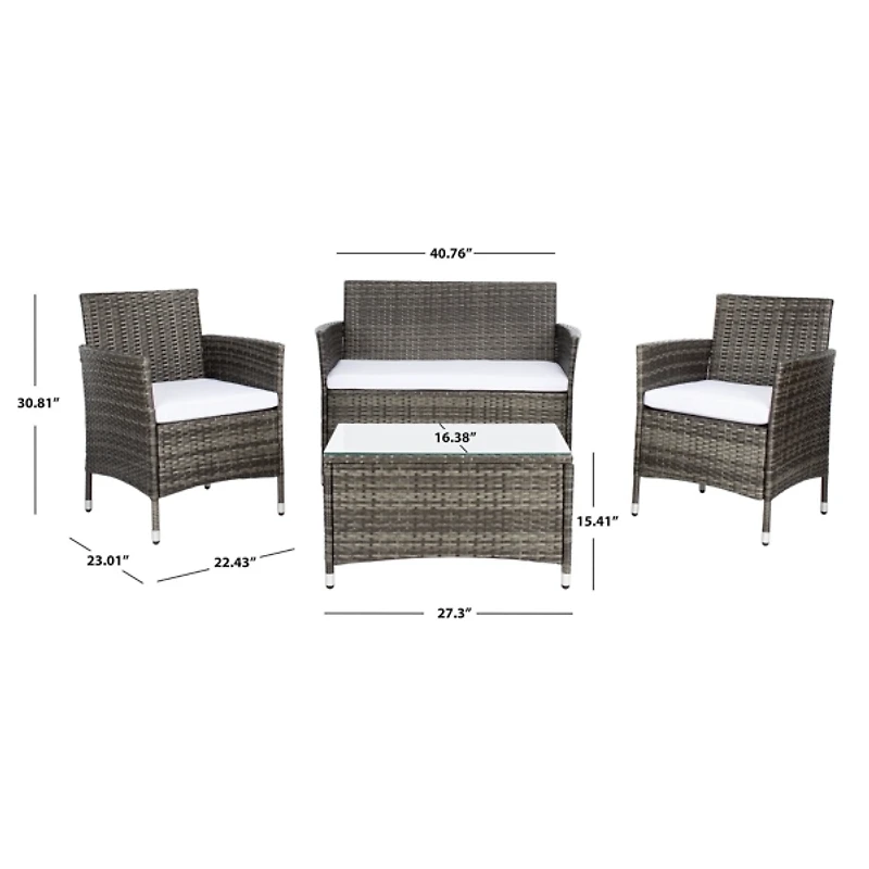 Oma Gray-Brown Wicker 4-pc. Outdoor Living Set