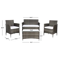Oma Gray-Brown Wicker 4-pc. Outdoor Living Set