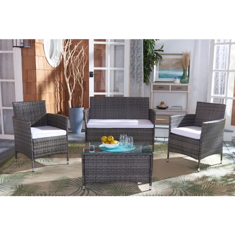 Oma Gray-Brown Wicker 4-pc. Outdoor Living Set