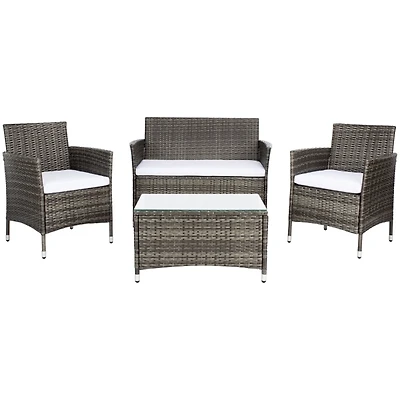 Oma Gray-Brown Wicker 4-pc. Outdoor Living Set
