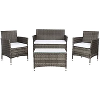 Oma Gray-Brown Wicker 4-pc. Outdoor Living Set