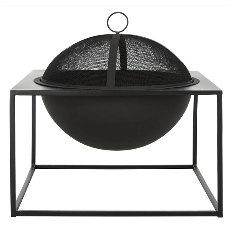 Black Industrial Outdoor Fire Pit