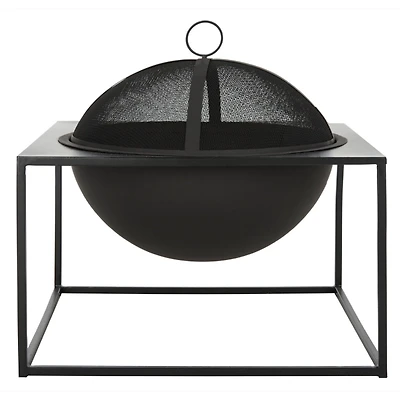 Black Industrial Outdoor Fire Pit