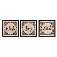 Wash Dry Fold Botanical Wall Plaques, Set of 3