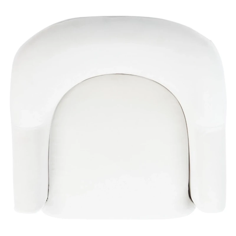 White Upholstered Mid-Century Accent Chair