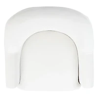 White Upholstered Mid-Century Accent Chair