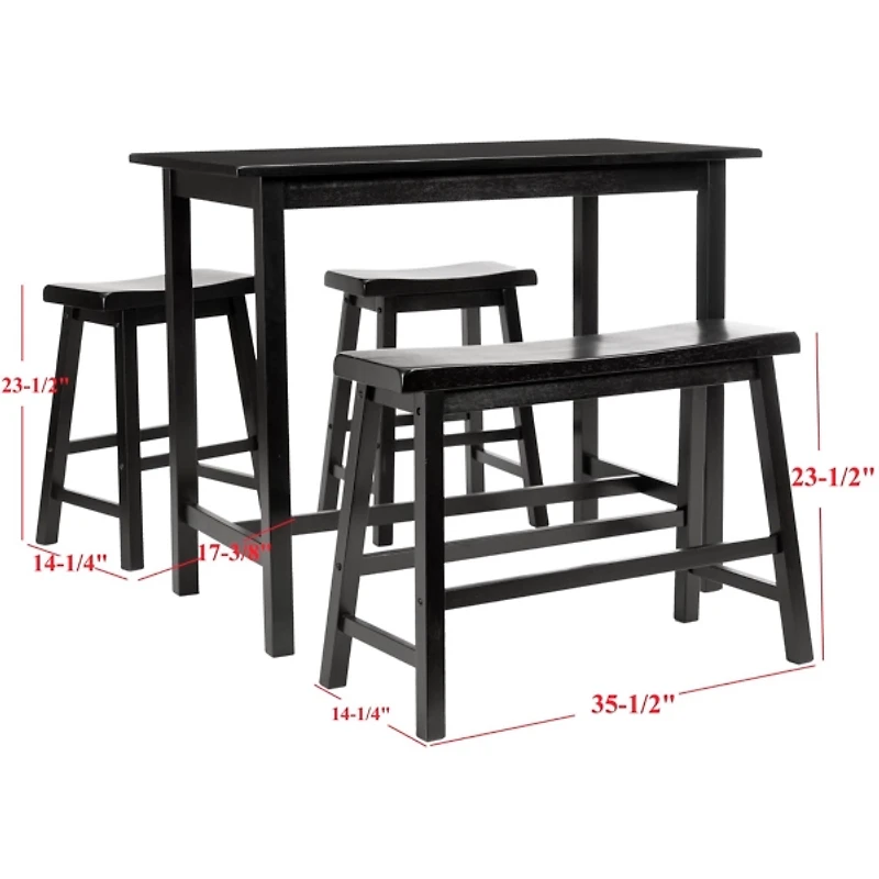 Espresso Oak Contemporary 4-pc. Stool & Table Set