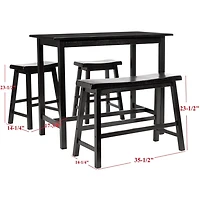Espresso Oak Contemporary 4-pc. Stool & Table Set