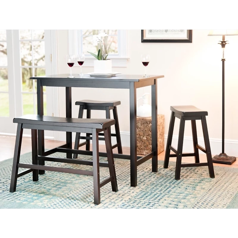 Espresso Oak Contemporary 4-pc. Stool & Table Set