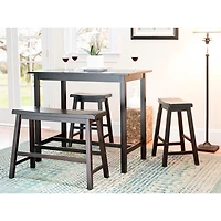Espresso Oak Contemporary 4-pc. Stool & Table Set