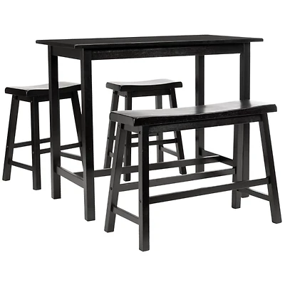Espresso Oak Contemporary 4-pc. Stool & Table Set