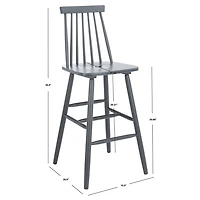 Gray Wood Scandinavian Bar Stools, Set of 2