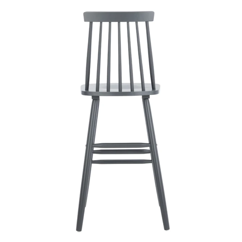 Gray Wood Scandinavian Bar Stools, Set of 2