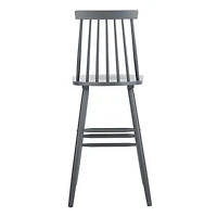Gray Wood Scandinavian Bar Stools, Set of 2