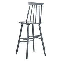 Gray Wood Scandinavian Bar Stools, Set of 2
