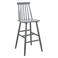 Gray Wood Scandinavian Bar Stools, Set of 2