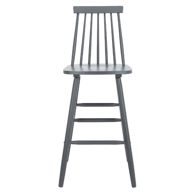 Gray Wood Scandinavian Bar Stools, Set of 2