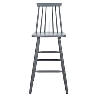 Gray Wood Scandinavian Bar Stools, Set of 2
