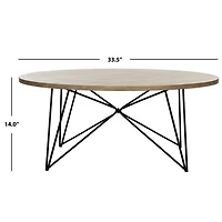Round Natural Industrial Coffee Table