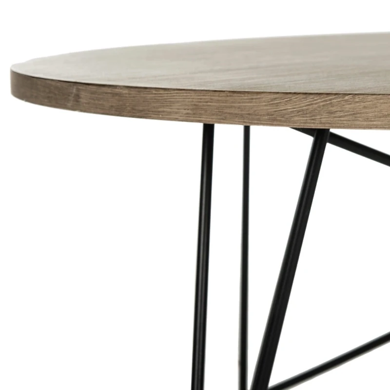 Round Natural Industrial Coffee Table
