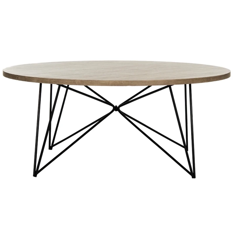 Round Natural Industrial Coffee Table