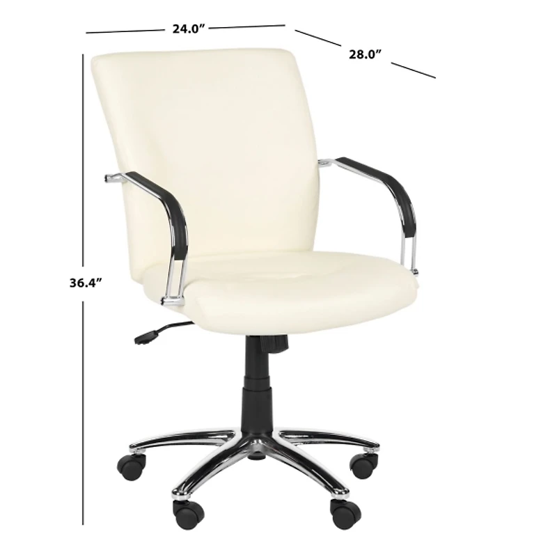 Cream Modern Chryssa Swivel Office Chair