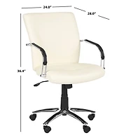 Cream Modern Chryssa Swivel Office Chair