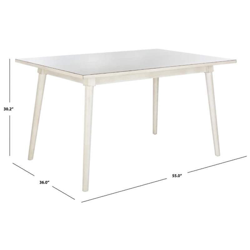 White Wood Tia Scandinavian Dining Table
