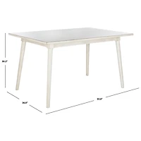 White Wood Tia Scandinavian Dining Table