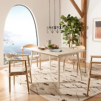 White Wood Tia Scandinavian Dining Table