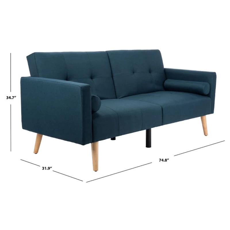 Blue Eucalyptus Mid-Century Convertible Loveseat