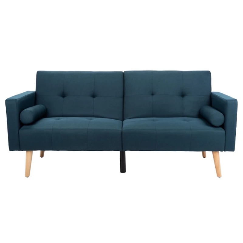 Blue Eucalyptus Mid-Century Convertible Loveseat